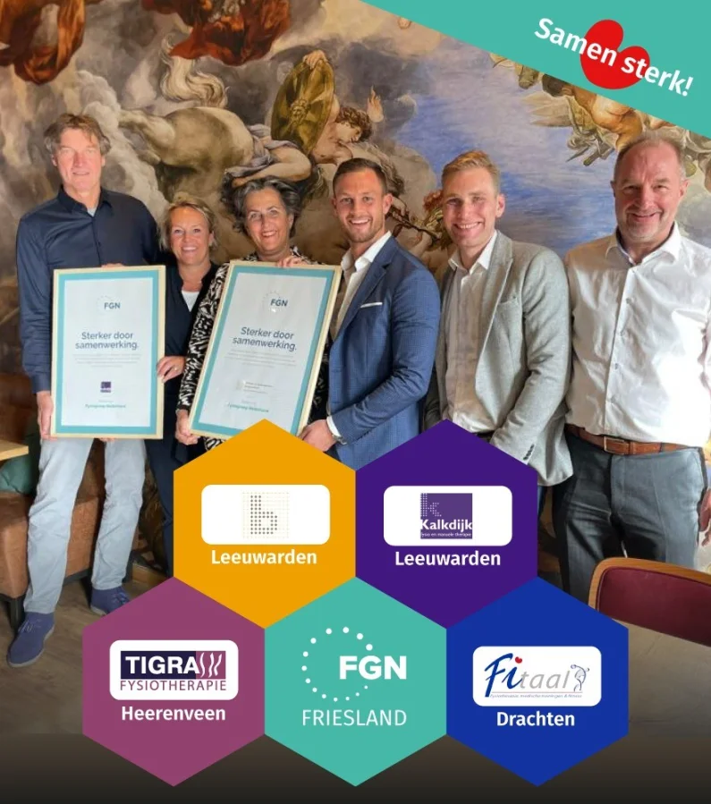 Kalkdijk fysio en manuele therapie en Bekken en Bekkenbodem Zorgcentrum worden onderdeel van TIGRA Heerenveen en Fysiogroep Nederland.